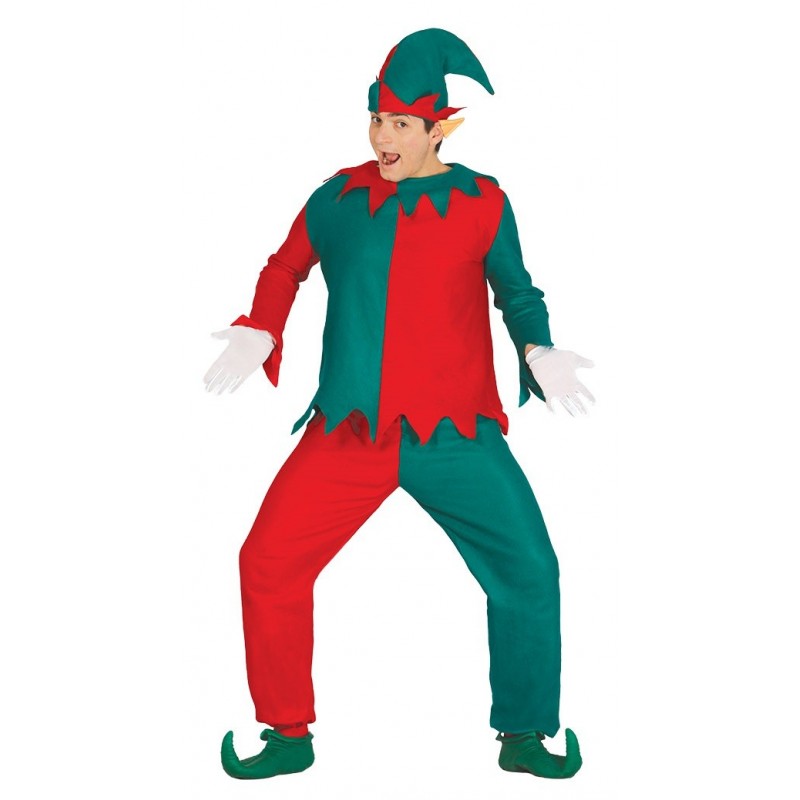 Strój dla dorosłych świąteczny Elf koszula spodnie czapka - 1