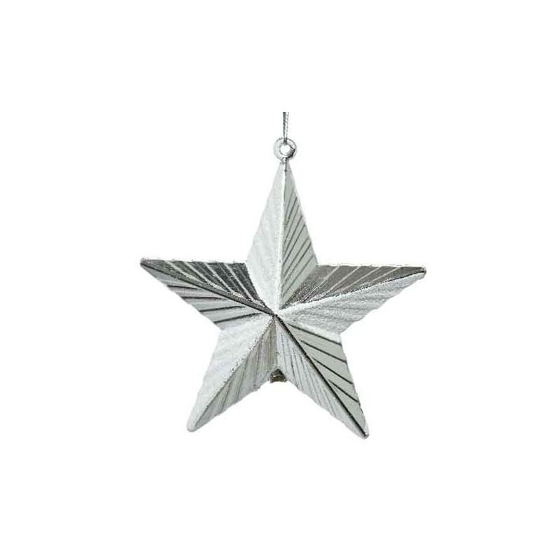 Gwiazda srebrna zawieszka na choinkę 9,5x9,5cm - 1