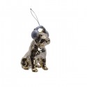 Bombka dekoracyjna złoty pies w słuchawkach 6x9x10,5cm - 1