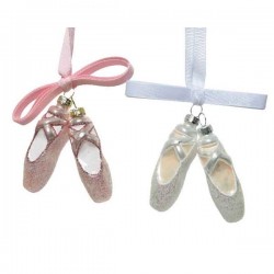 Bombka buty baletnicy różowa biała 2x na choinkę