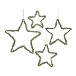 Gwiazda metalowa z igliwiem zielono-złota 25cm