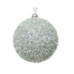 Bombka dekoracyjna srebrna 8cm na choinkę drzewko