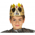 Korona króla dla dzieci wysoka złota z kamykami - 1