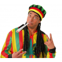 Czapka jamajska kolorowa rasta reggae z dredami - 1