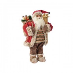 Mikołaj w sweterku z nartami figura świąteczna