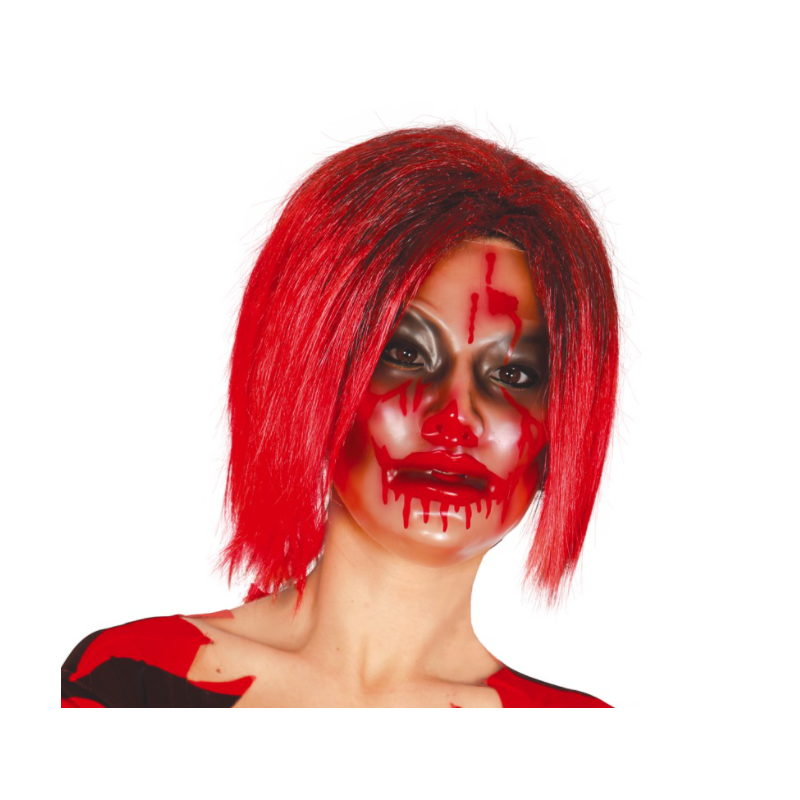 Maska zakrwawiona straszna twarz kobiety z horroru - 1