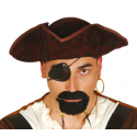 Kapelusz pirata piracka czapka brązowa materiałowa - 1