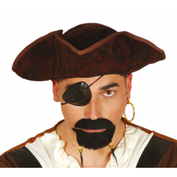 Kapelusz pirata piracka czapka brązowa materiałowa
