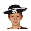 Kapelusz pirata czarny biała czaszka (dla dzieci) - 1