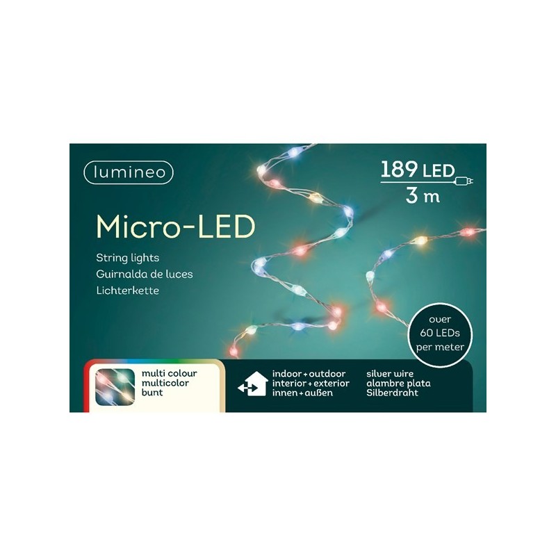 Lampki micro 189 led zew/wew mulikolor 3m - 1