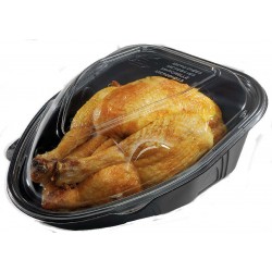 Czarne plastikowe Pojemniki na żywność kurczaka pieczonego 150szt - 1