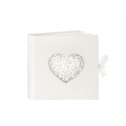 Księga gości wesele serce biała ozdobna ornament 