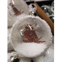 Bombka dekoracyjna przezroczysta ze śniegiem sowa renifer lis 8cm - 2