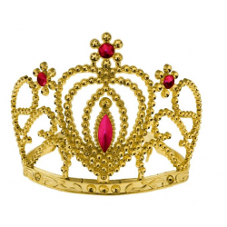 Diadem tiara z rubinami korona zdobiona złota