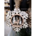 Śnieżynka drewniana na choinkę ozdobna świąteczna - 2