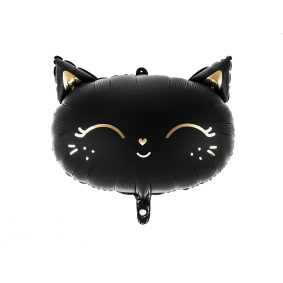 Balon foliowy na hel Kotek Czarny Głowa dla dzieci - 1