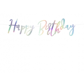Girlanda Baner urodzinowy kolorowy metalizujący  - 3
