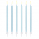 Świeczki urodzinowe gładkie jasny niebieski 14cm 12szt - 1