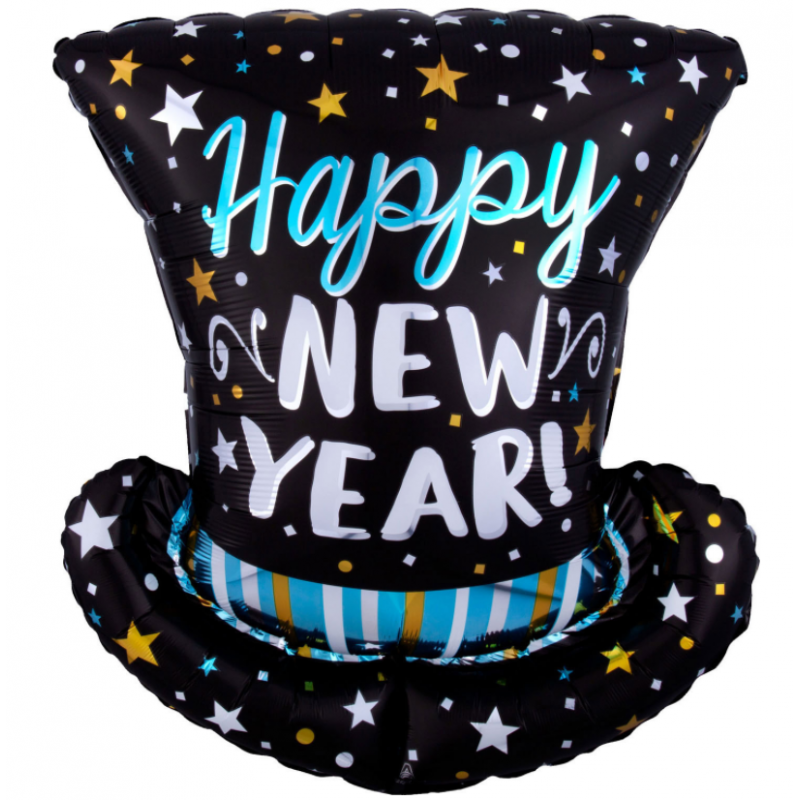 Balon foliowy satynowy Kapelusz Happy New Year - 1