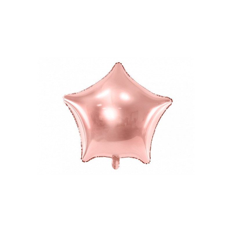 Balon foliowy gwiazdka 70cm różowe złoto na hel - 1