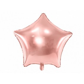 Balon foliowy gwiazdka różowe złoto 19" na hel - 1