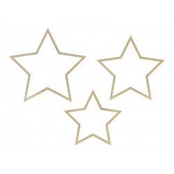 Zawieszki gwiazdy drewniane ciemno złote 3szt