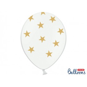 Balon 30cm gwiazdki pastel pure white 50szt - 1
