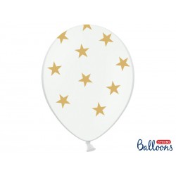Balon 30cm gwiazdki pastel pure white 50szt - 1
