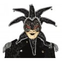 Maska wenecka czarna z dzwonkami na karnawał - 1