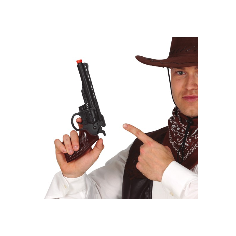 Pistolet kowbojski kowboja czarny atrapa do stroju - 1