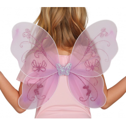 Skrzydła wróżki dla dzieci różowe skrzydełka - 1