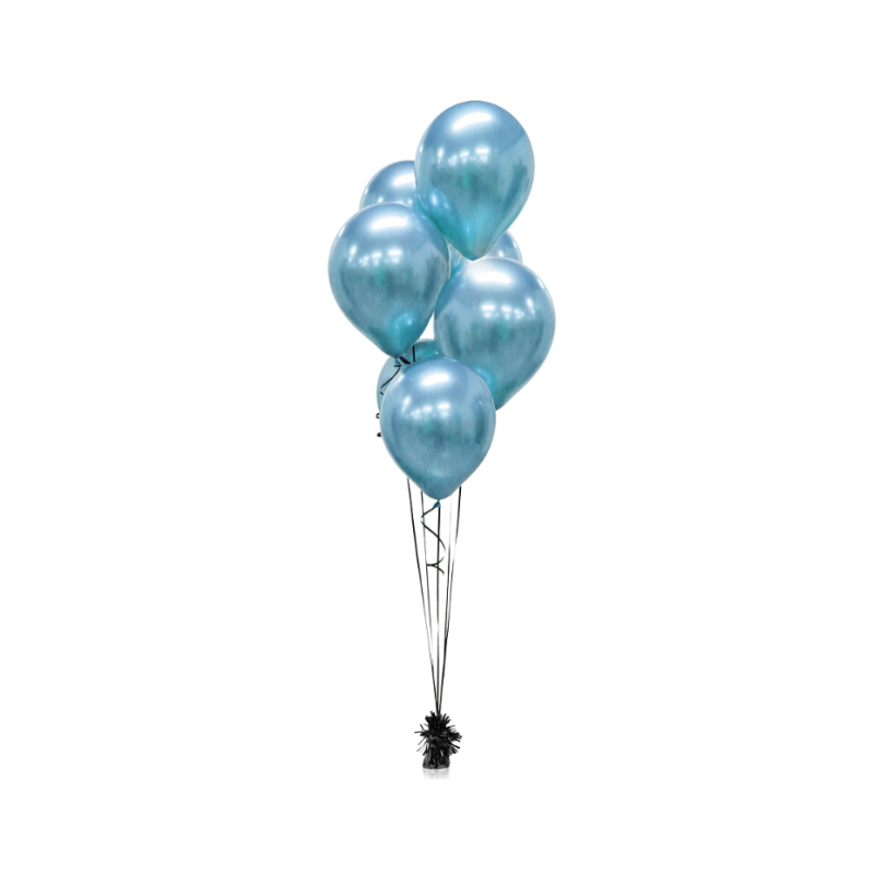 Balony lateksowe platynowy niebieski ozdobne 7szt - 1