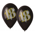 Balony lateksowe czarne na osiemnastkę ozdoba 30cm - 1