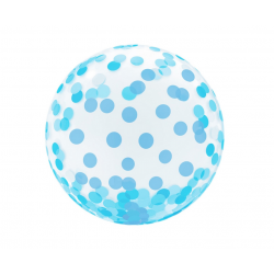 Balon lateksowy niebieskie grochy okrągłe na hel