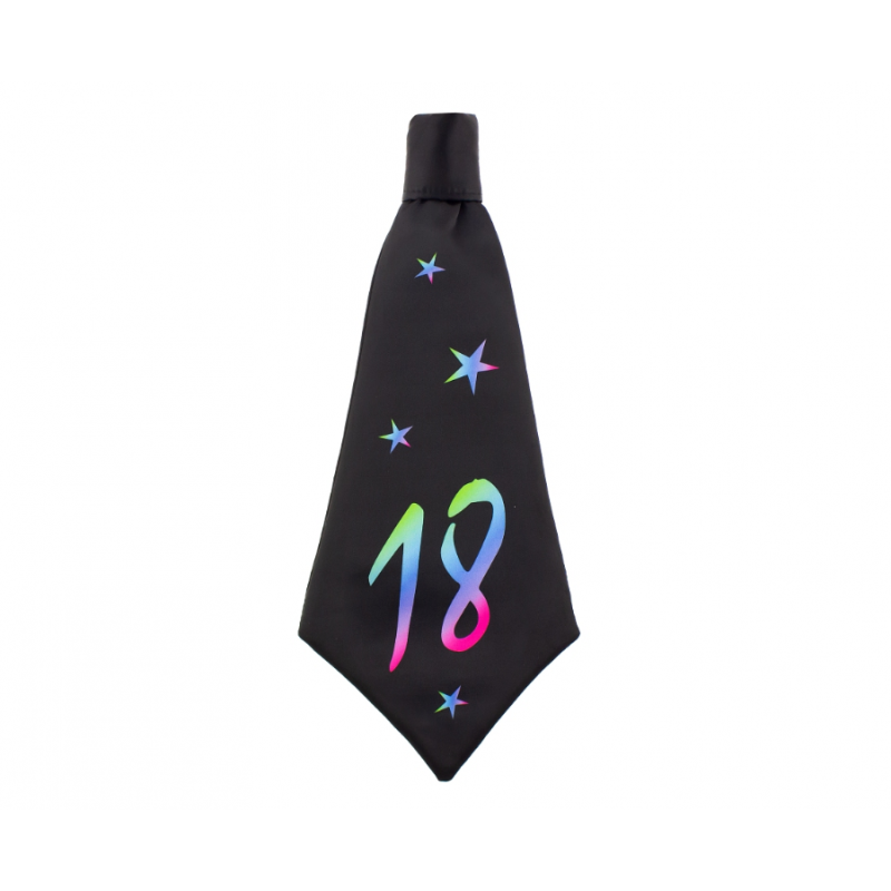 Krawat urodzinowy czarny prezent na osiemnastkę - 1