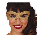 Maska na twarz złota brokatowe zdobienie karnawał - 1