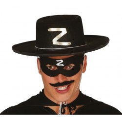 Kapelusz Zorro czarny z literą Z dla dorosłych