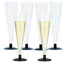 Kieliszki do szampana na czarnej stopce plastikowe - 2