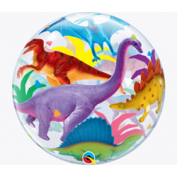 Balon foliowy 56 cm Kolorowe Dinozaury bubble - 2