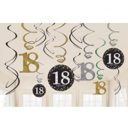 Spirale 18 lat dekoracje na urodziny 12szt - 2