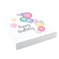 Serwetki papierowe urodzinowe pastelowe balony - 1