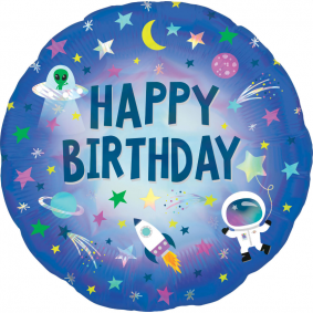 Balon foliowy Happy birthday kosmiczny planety - 1
