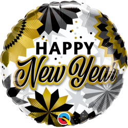 Balon foliowy na sylwestra złoty Happy New Year