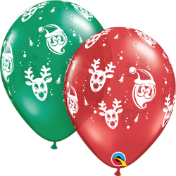 Balony lateksowe świąteczne Mikołaj renifer 25szt