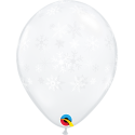 Balon 30 cm przeźroczysty w śnieżynki 50szt - 1