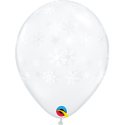 Balon 30 cm przeźroczysty w śnieżynki 50szt - 1