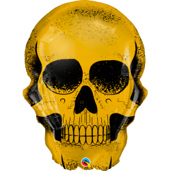 Balon foliowy czaszka złota halloween szkielet