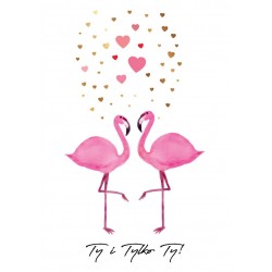 Kartka walentynkowa "Flamingi"