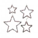Ozdoba na choinkę metalowa gwiazda z jagodami czerwono biała 30x0,5cm - 1