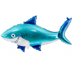 Balon foliowy Rekin ryba niebieski na hel 92x48cm